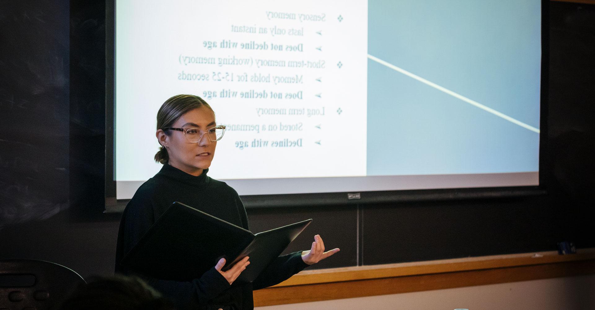 An Agnes Scott Summit instructor speaking to their class.